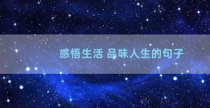 感悟生活 品味人生的句子